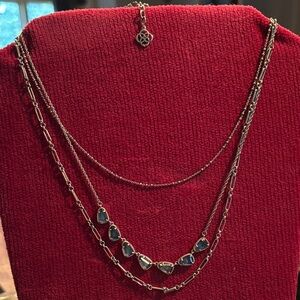 Kendra Scott Silver and Blue Necklace Susanna